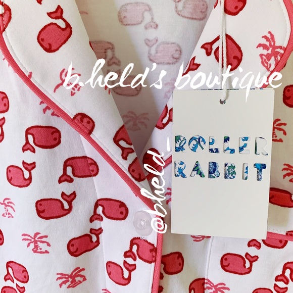 Roller Rabbit Moby The Whale Polo Pajamas in Pink Size Small S Brand New NWT - Picture 4 of 17
